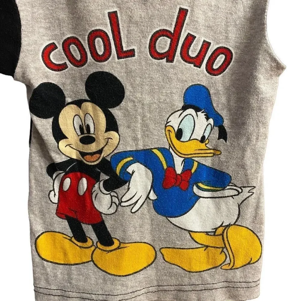 Y2K Disney Mickey & Donald Pajama Top